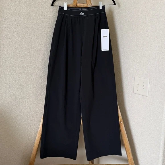 ALO Yoga Black Wide-Leg Lounge Pants - Picture 7 of 11